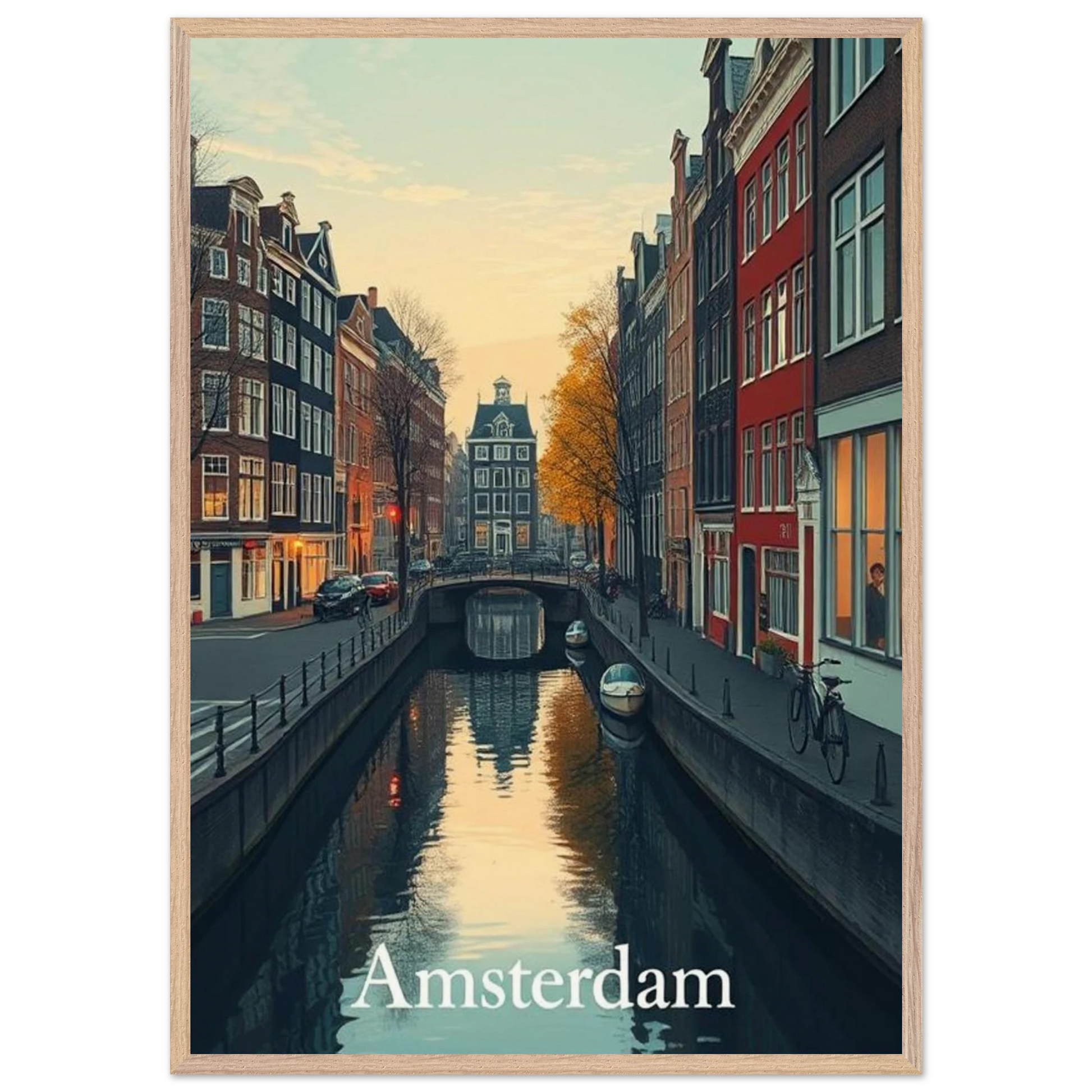 Affiche encadrée Amsterdam – esthétique minimaliste et douce Skøne