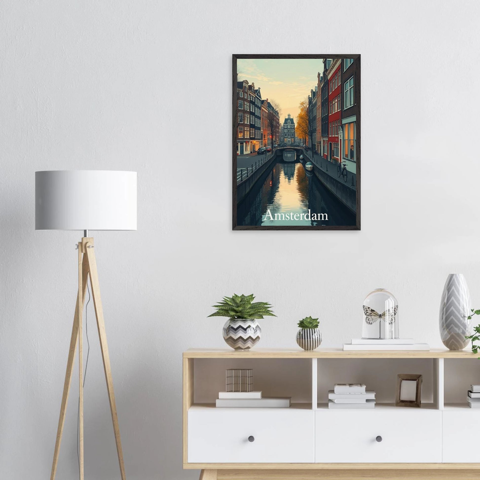 Affiche encadrée Amsterdam – esthétique minimaliste et douce Skøne