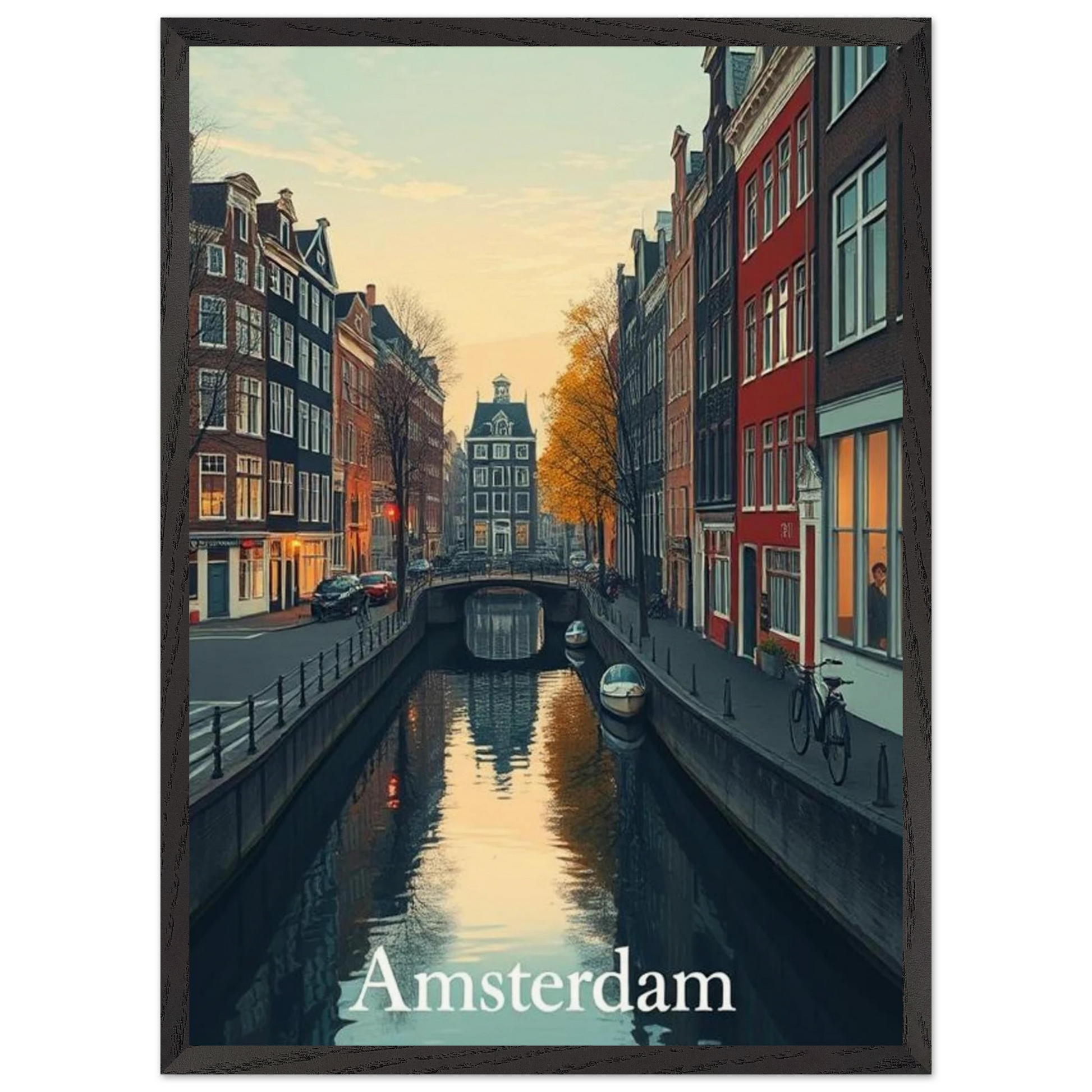 Affiche encadrée Amsterdam – esthétique minimaliste et douce Skøne
